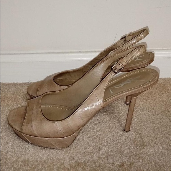YSL Slingback Eel Skin Heels - Picture 3 of 5